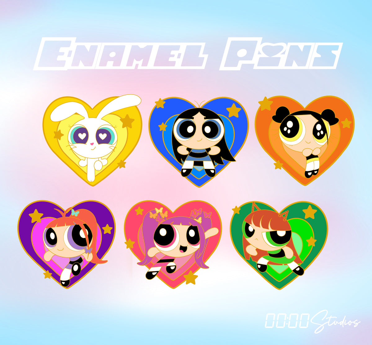 Newjeans Powerbunnies Enamel Pins – 00:00 Studios